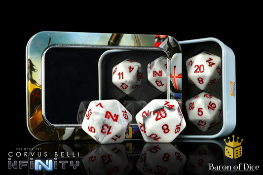 Infinity: N5 Marbled w/ Red - Official Dice Set