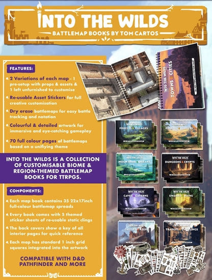 Into the Wilds Battlemap Books: Caves and Caverns - 35 Dry-Erase Battle Maps