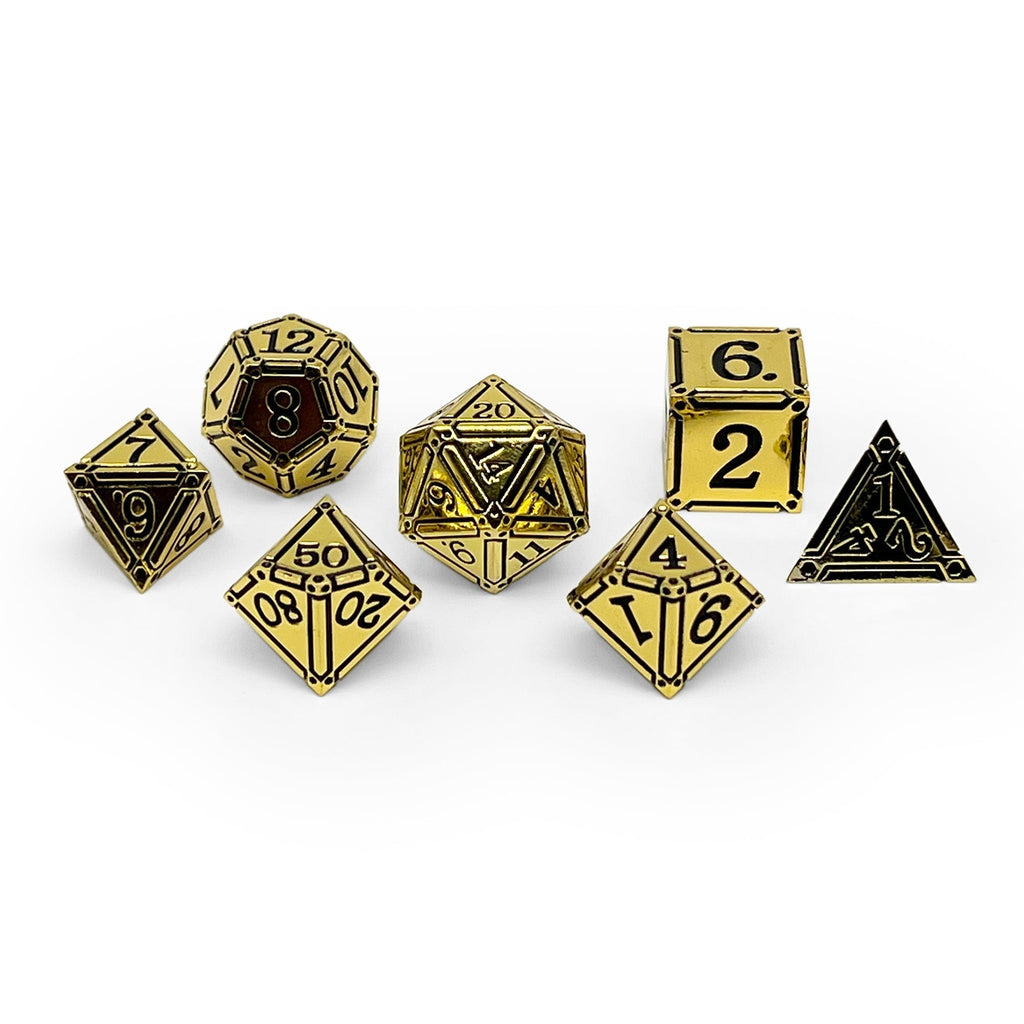 Ironworks - Ancient Treasures 7 Piece RPG set Alloy Metal Dice