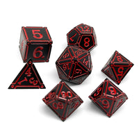Ironworks - Efreet Flames 7 Piece RPG set Alloy Metal Dice