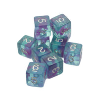 Jellyfish Essence 10d6 - DnD Dice Set | Acrylic RPG Gaming Dice