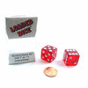 Loaded Pair Red Transparent D6 Dice with White Heart Pips - 19mm Pack of 2