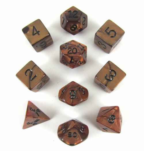 KOP12251 Bronze Olympic Dice with Black Numbers 16mm (5/8in) Set of 10