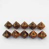 KOP12313 Bronze Olympic Dice Black Numbers D10 16mm (5/8in) Set of 10