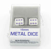 KOP18638 Metal Dice D6 Silver with Purple Pips 15mm (19/32in) Set of 2