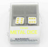 KOP18642 Metal Dice D6 Silver with Yellow Pips 15mm (19/32in) Set of 2