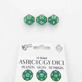KOP19072 Green Astrology Dice Planets and Signs and Numbers Pack of 3