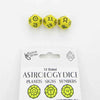 KOP19074 Yellow Astrology Dice Planets and Signs and Numbers Pack of 3