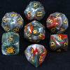Kickstarter Dice - Natural Bloodstone DND Gemstone Dice Set - Khepri's Blessing