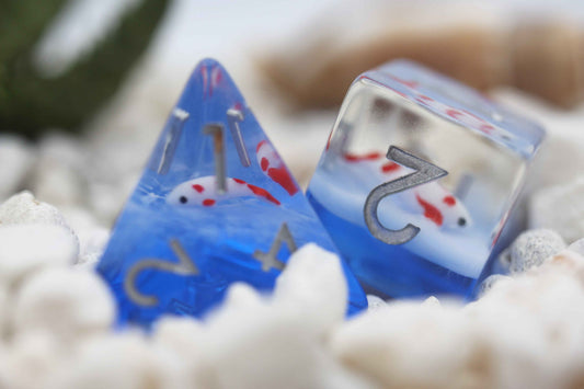 Koi Pond RPG Dice Set | 7-Piece Polyhedral Dice for TTRPGs