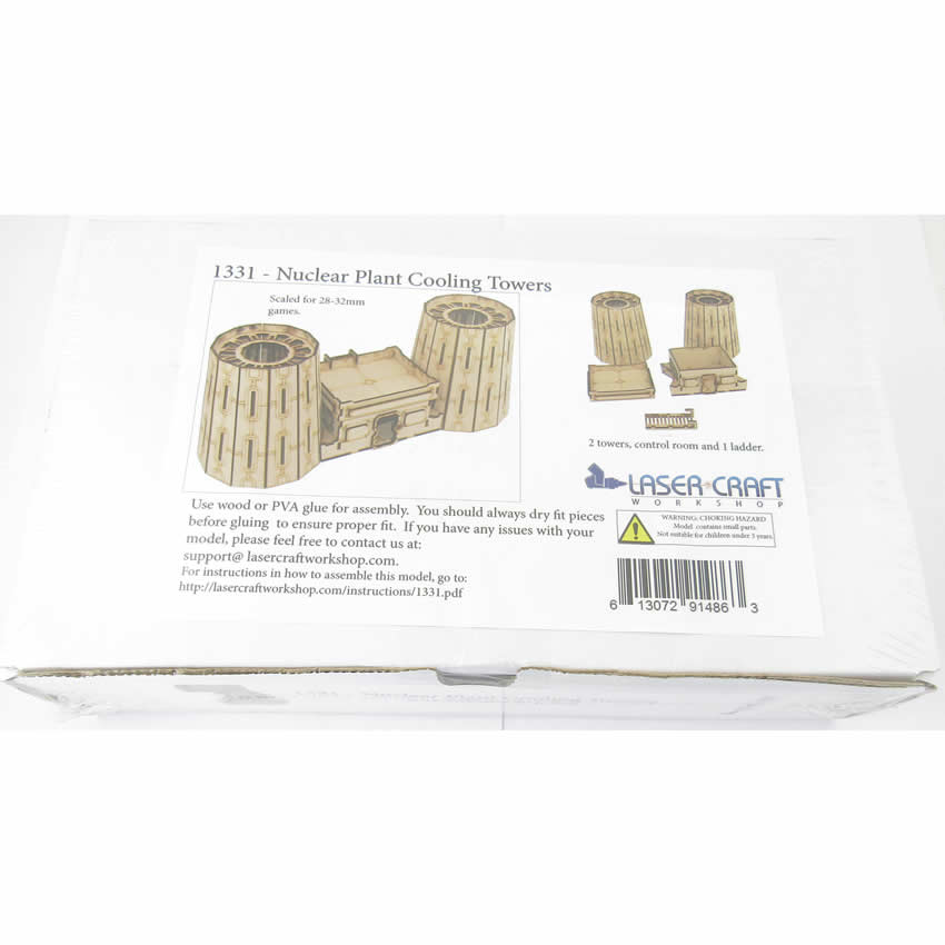 LCW1331 Nuclear Plant Cooling Towers 28mm Scale Miniature Terrain Laser Craft