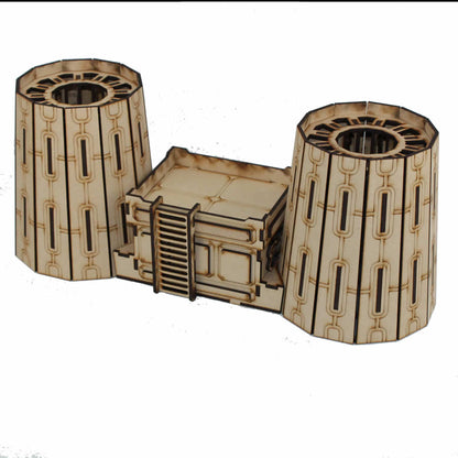 LCW1331 Nuclear Plant Cooling Towers 28mm Scale Miniature Terrain Laser Craft