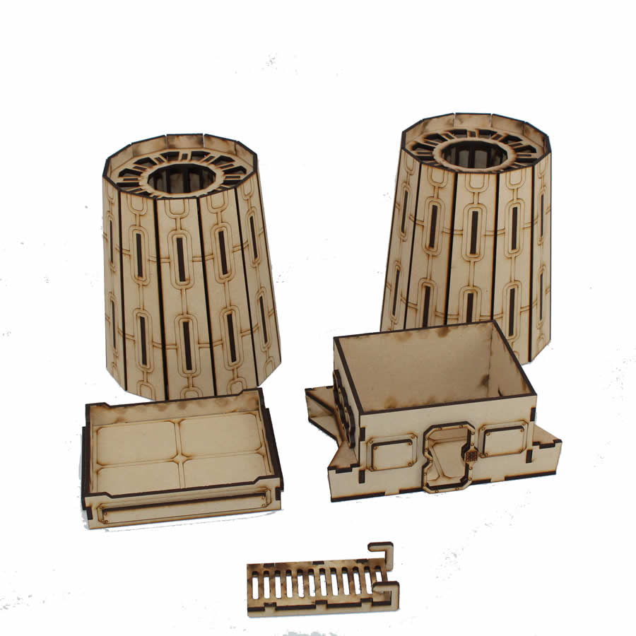 LCW1331 Nuclear Plant Cooling Towers 28mm Scale Miniature Terrain Laser Craft
