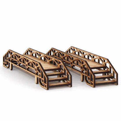 LCW1380 Scaffolding Bridges Pack of 2 28mm Scale Miniature Terrain Laser Craft