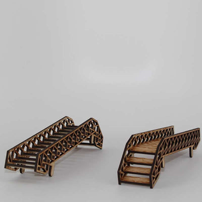 LCW1385 Scaffolding Stairs Pack of 2 28mm Scale Miniature Terrain Laser Craft