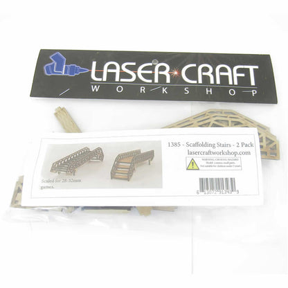 LCW1385 Scaffolding Stairs Pack of 2 28mm Scale Miniature Terrain Laser Craft