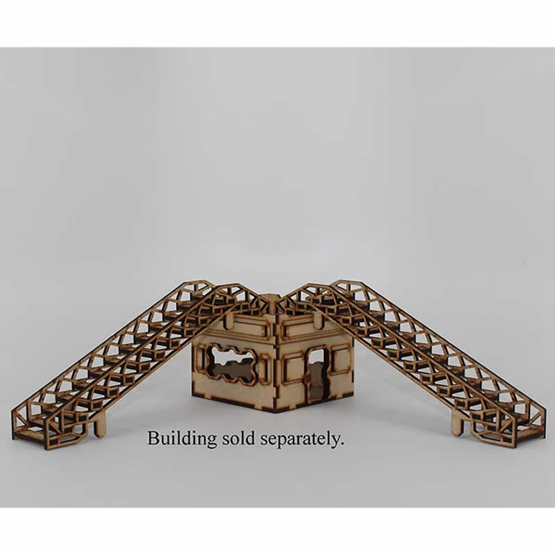 LCW1385 Scaffolding Stairs Pack of 2 28mm Scale Miniature Terrain Laser Craft