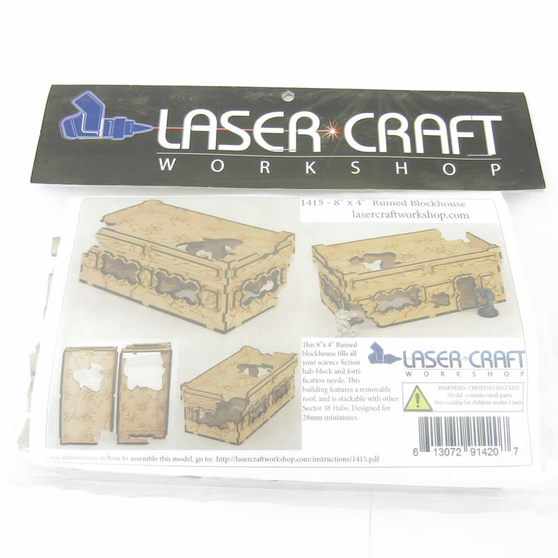 LCW1415 Ruined Blockhouse Building 8 x 4 Inch 28mm Scale Miniature Terrain