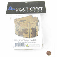 LCW1420 4 X 4 In Ruined Hex Hab 28mm Scale Miniature Terrain Laser Craft