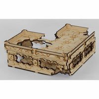 LCW1425 L-Shaped 8 Inch Ruined Blockhouse Building 28mm Scale Miniature Terrain