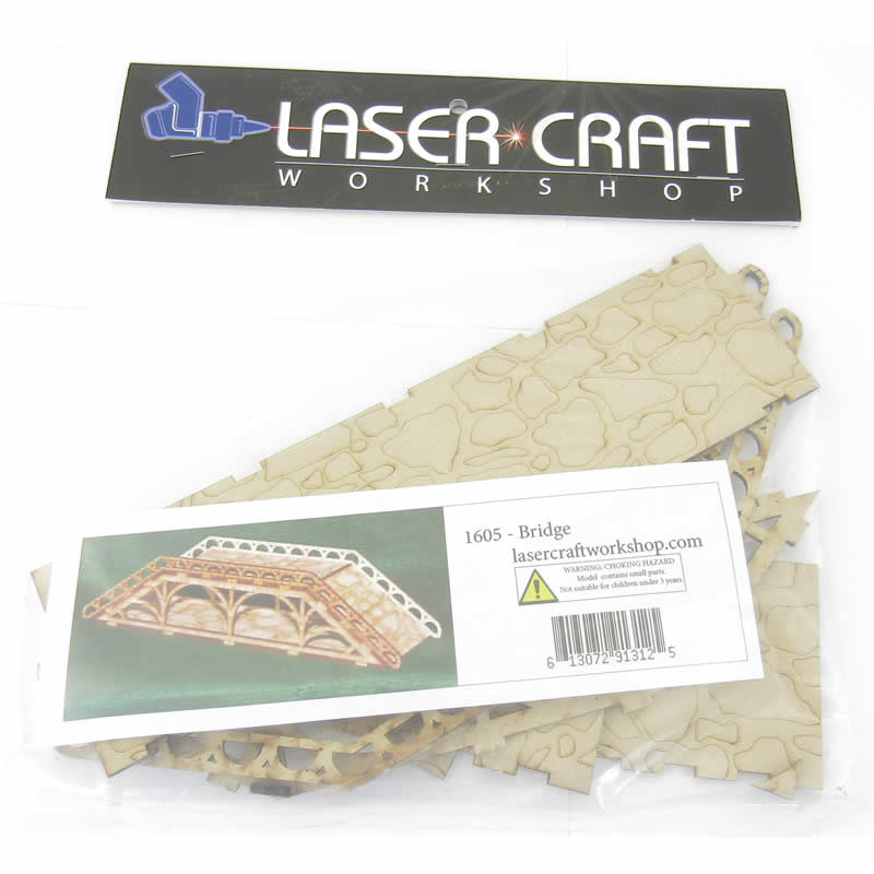 LCW1605 Battlefield Bridge 11Lx2.75Wx2.56H inches 28mm Scale Miniature Terrain