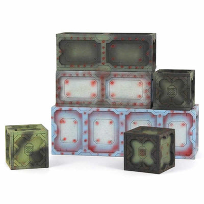 LCW1615 Battlefield Space Crates Set of 6 28mm Scale Miniature Terrain