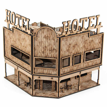 LCW2115 Old West Hotel 28mm Scale Miniature Terrain Building Laser Craft