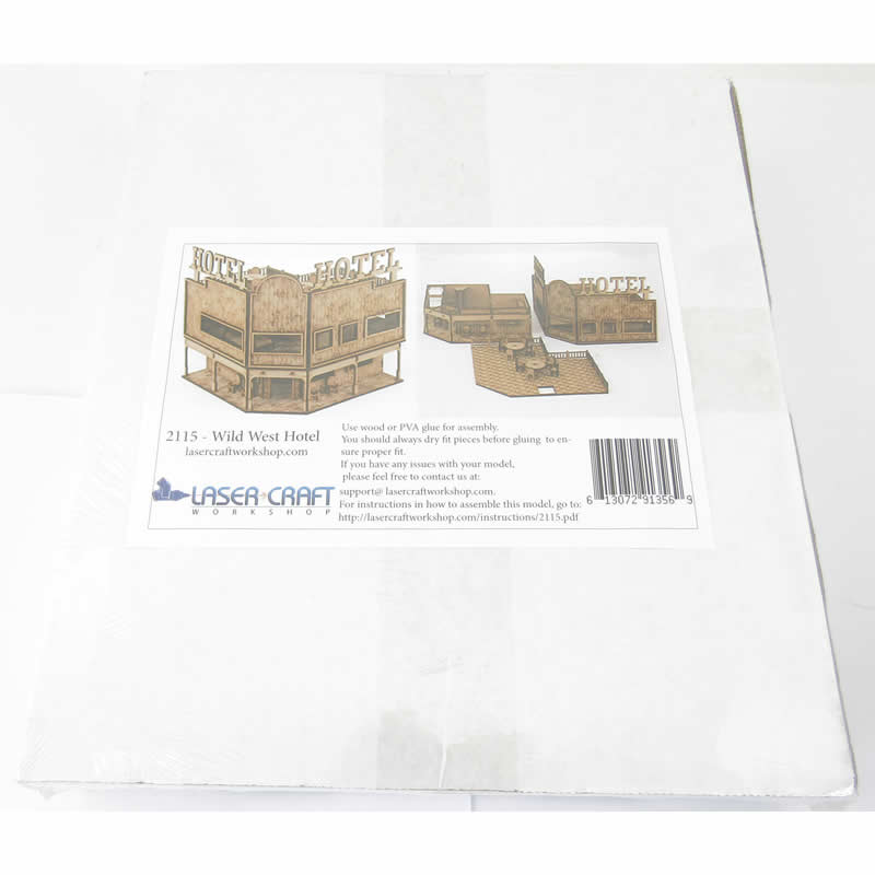 LCW2115 Old West Hotel 28mm Scale Miniature Terrain Building Laser Craft