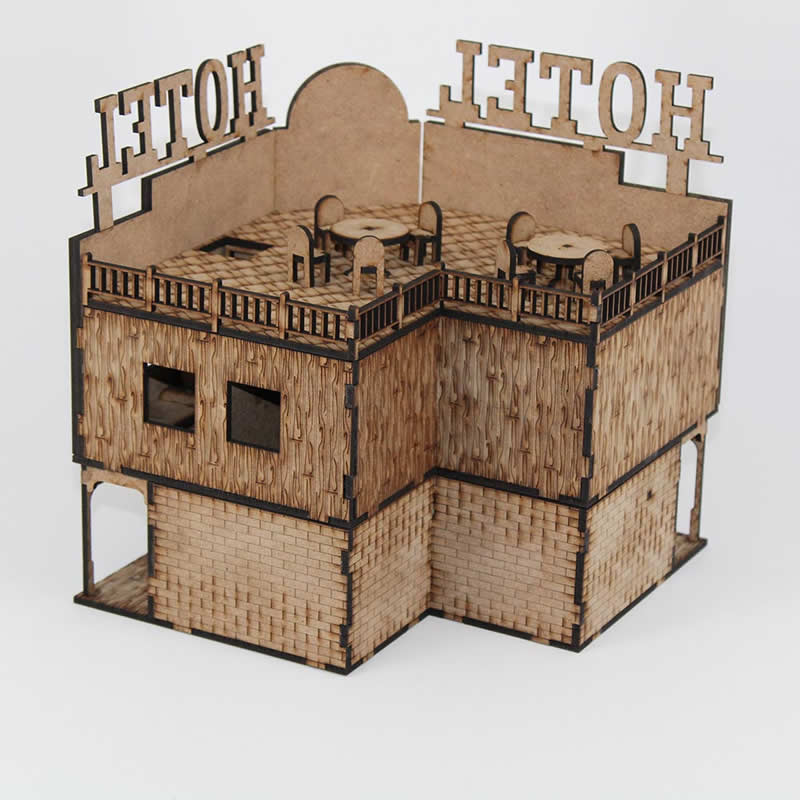 LCW2115 Old West Hotel 28mm Scale Miniature Terrain Building Laser Craft