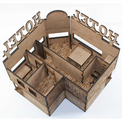 LCW2115 Old West Hotel 28mm Scale Miniature Terrain Building Laser Craft