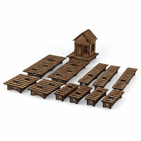 LCW2205 Bayou Wharf And Dock House 28mm MiniatureTerrain Laser Craft