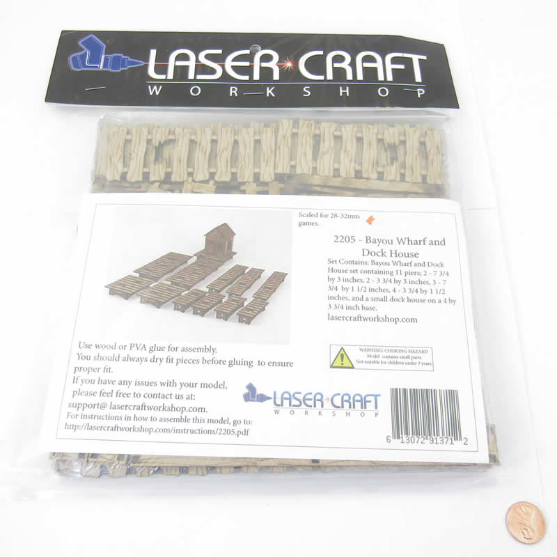 LCW2205 Bayou Wharf And Dock House 28mm MiniatureTerrain Laser Craft