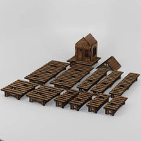 LCW2205 Bayou Wharf And Dock House 28mm MiniatureTerrain Laser Craft
