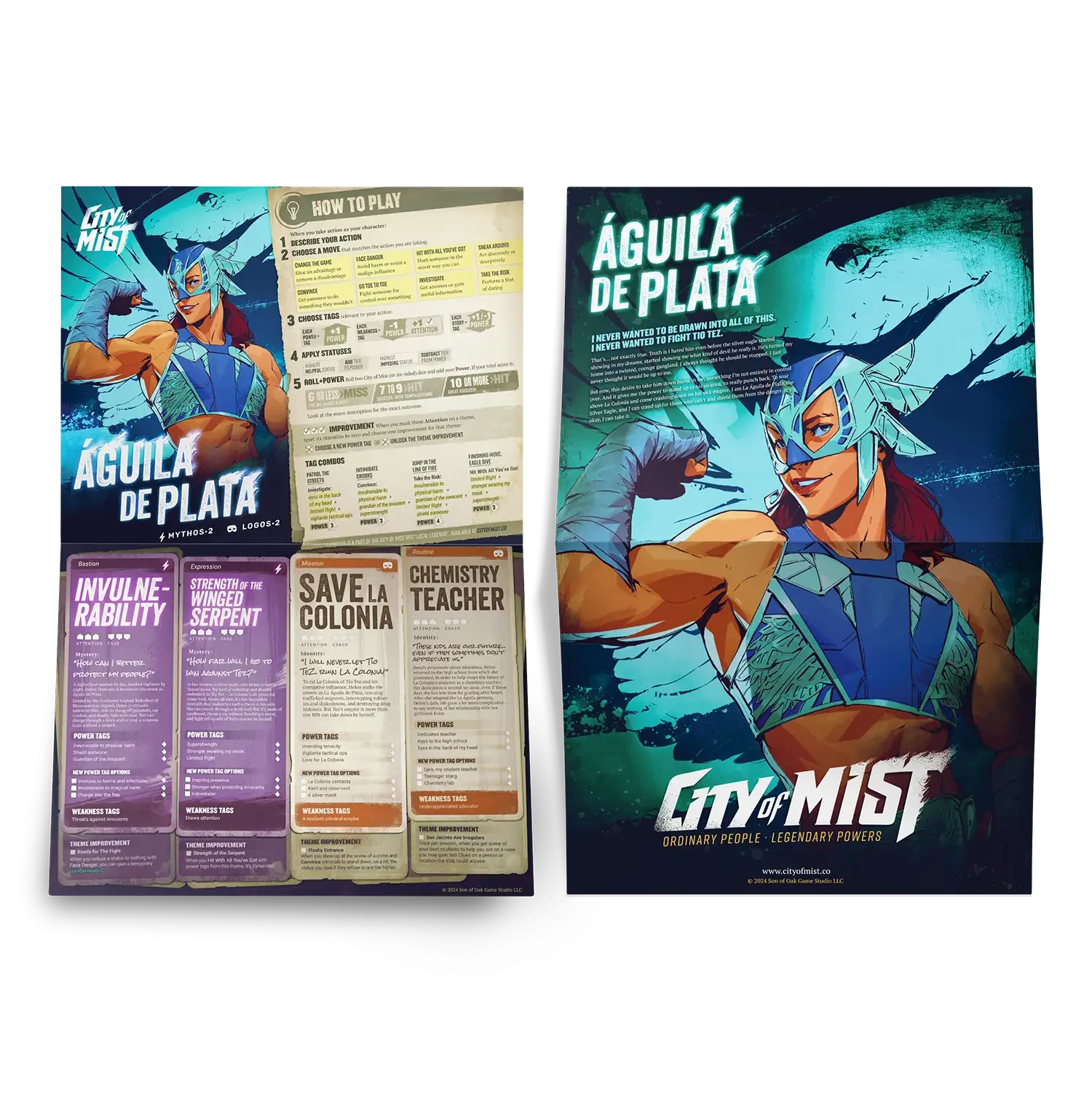Character Folio Pack 2 — 10 City of Mist Pregen Character Folios