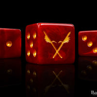 Men of the East, Crossed Pikes, Red, Square 16mm Dice
