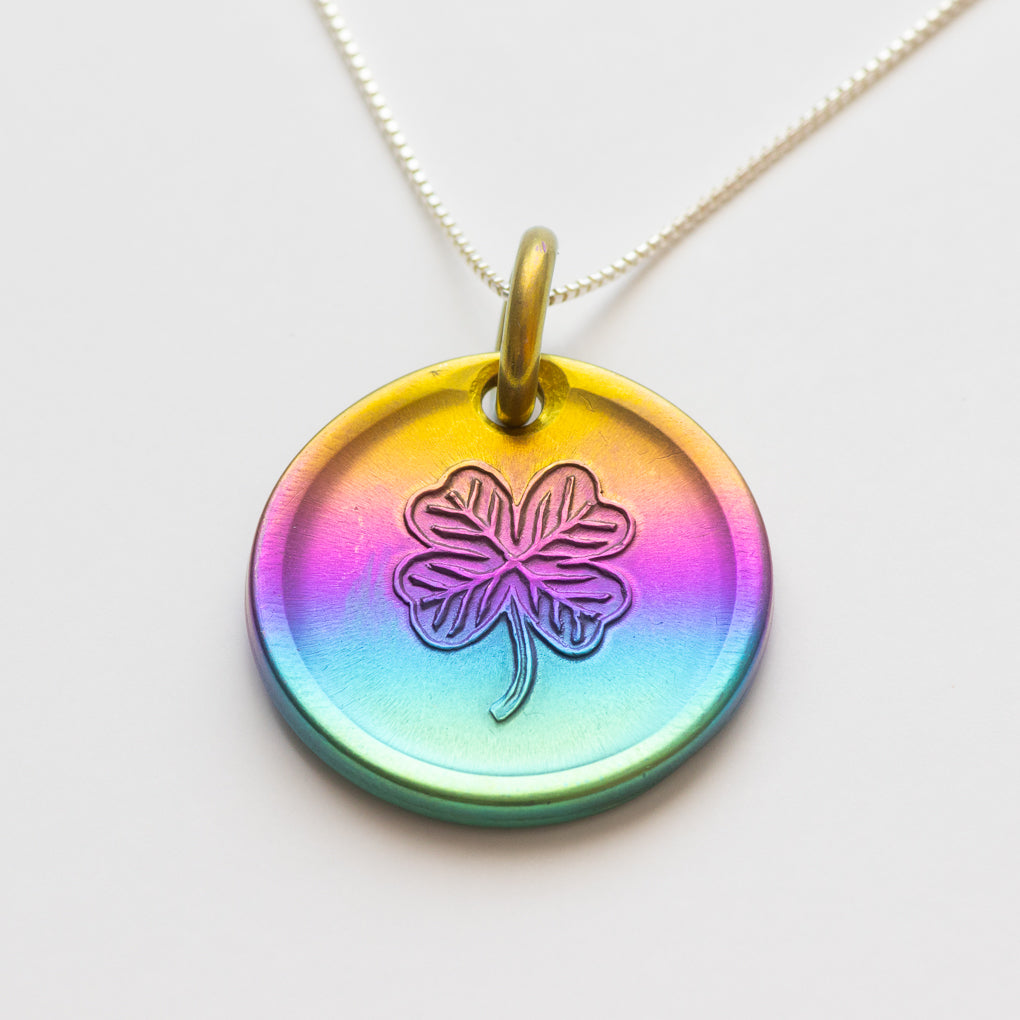 Lucky Rainbow Penny Necklace or Keychain, Niobium