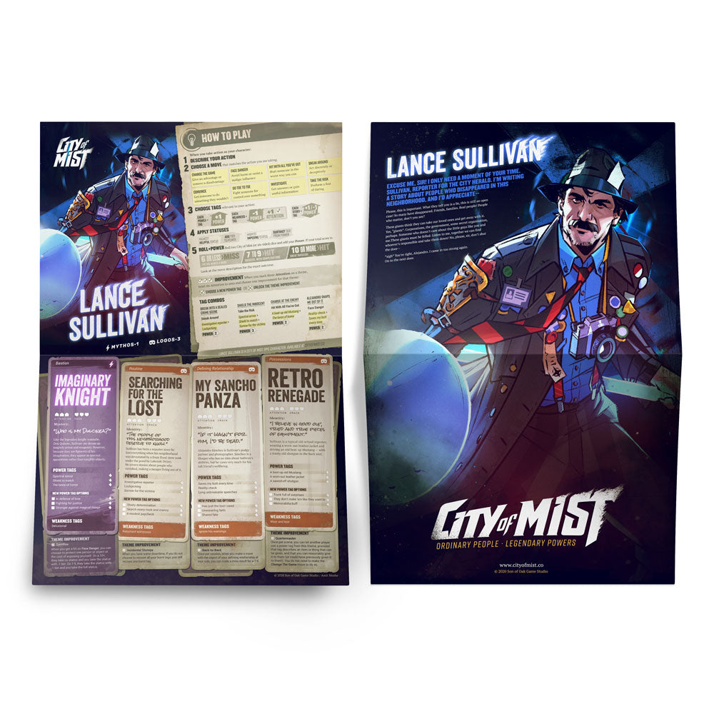 City of Mist Character Folio Pack — 14 Pregen Character Folios
