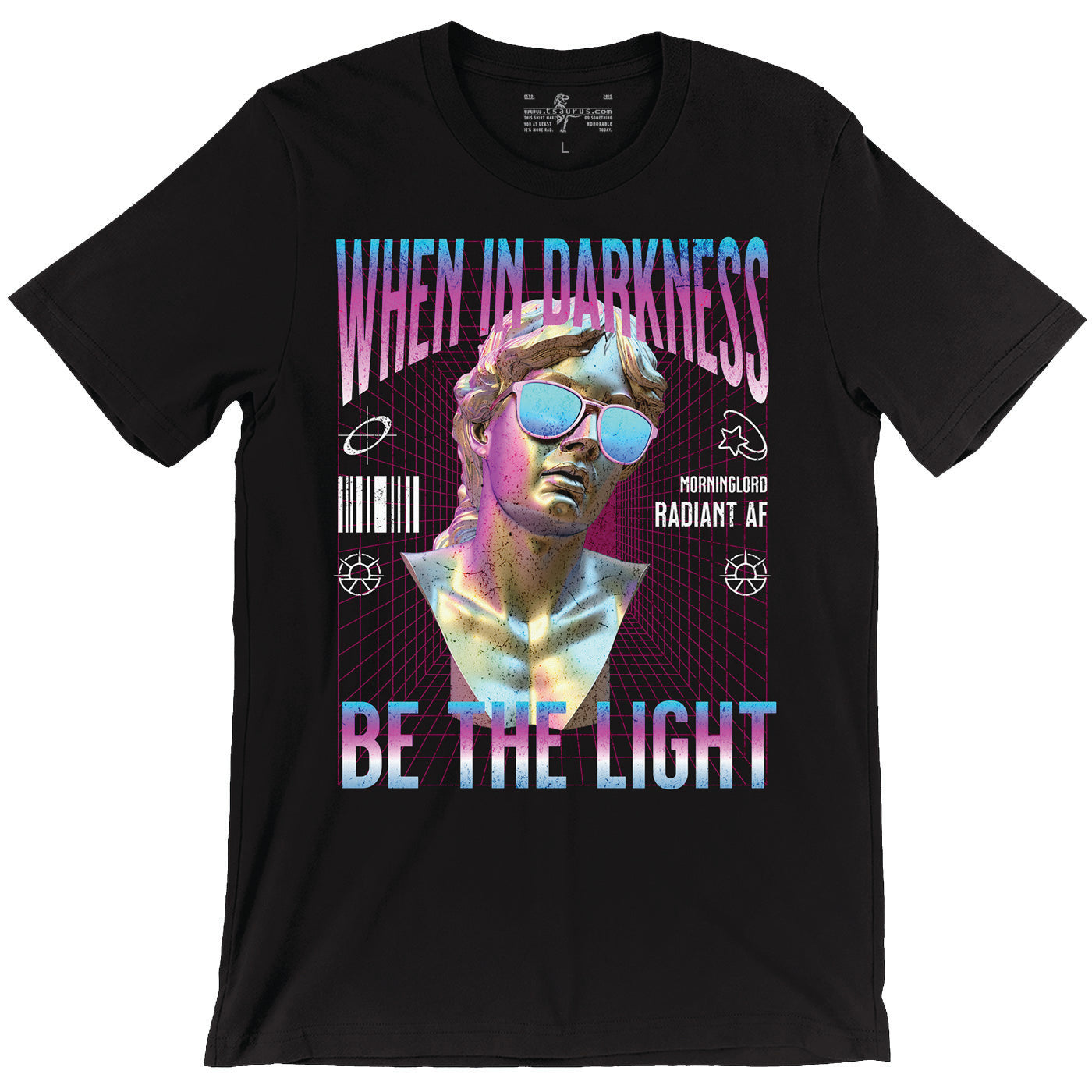 Radiant AF — Synthwave Lathander D&D T-Shirt