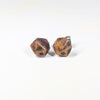 Lava D20 Stud Earrings - Orange Red Molten Dice Jewelry