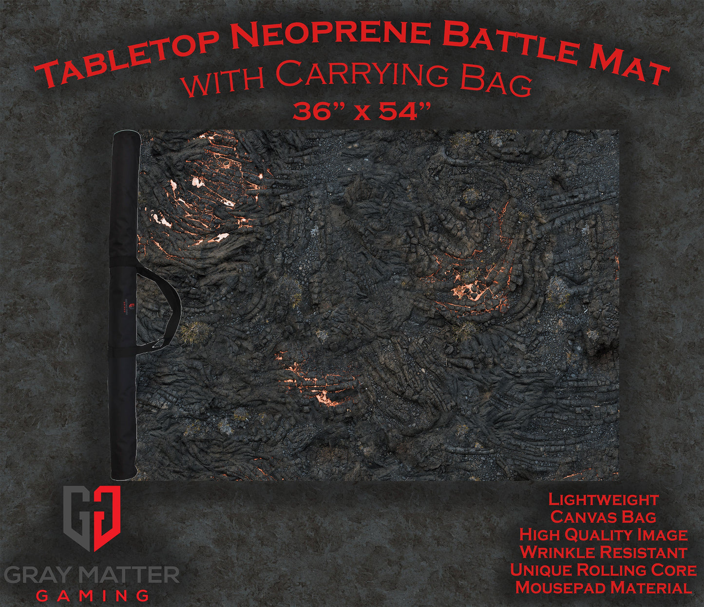 Lava Flows - Neoprene Battle Mat with Bag