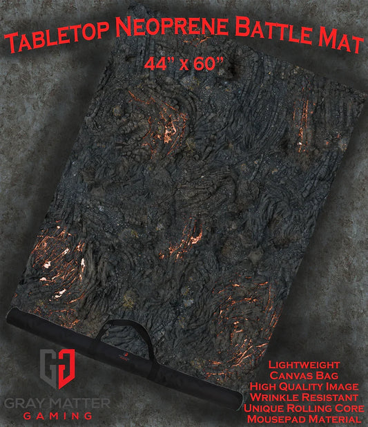 Lava Flow | Neoprene Battle Mat with Bag | Baron of Dice