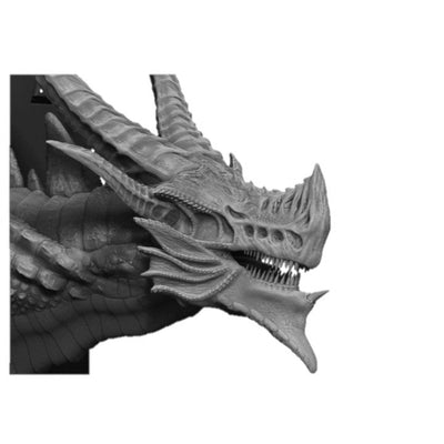 Lead Metallic Dragon Wall-Mountable Bust