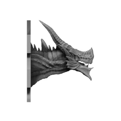 Lead Metallic Dragon Wall-Mountable Bust