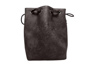 Black Leather Lite Self-Standing Large Dice Bag - No Print Design