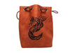 Brown Leather Lite Celtic Knot Dragon Design Self-Standing Large Dice Bag