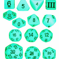 Specialty 14 Unusual DCC Dice Set - Lightning Bolt (Glow)