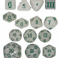 Specialty 14 Unusual DCC Dice Set - Lightning Bolt (Glow)