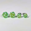Limeburst D20 Stud Earrings - Yellow Teal Lime Green Dice Jewelry