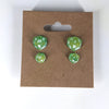 Limeburst D20 Stud Earrings - Yellow Teal Lime Green Dice Jewelry