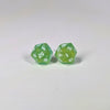 Limeburst D20 Stud Earrings - Yellow Teal Lime Green Dice Jewelry